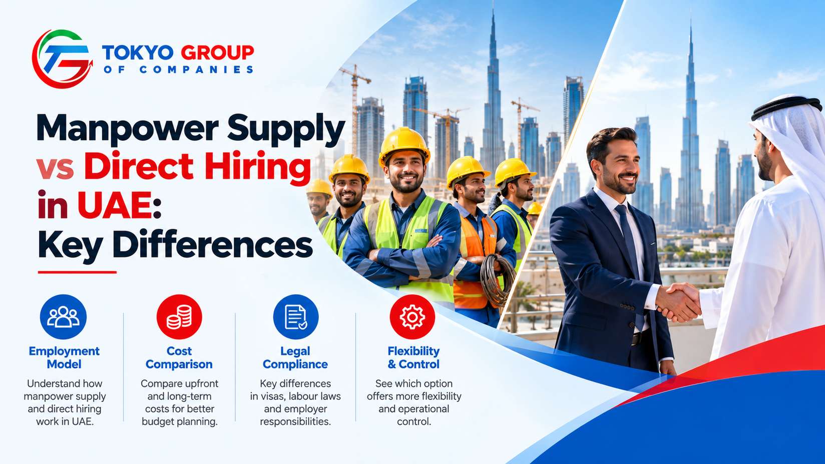 Manpower supply vs direct hiring in UAE by Tokyo Group of Companies.