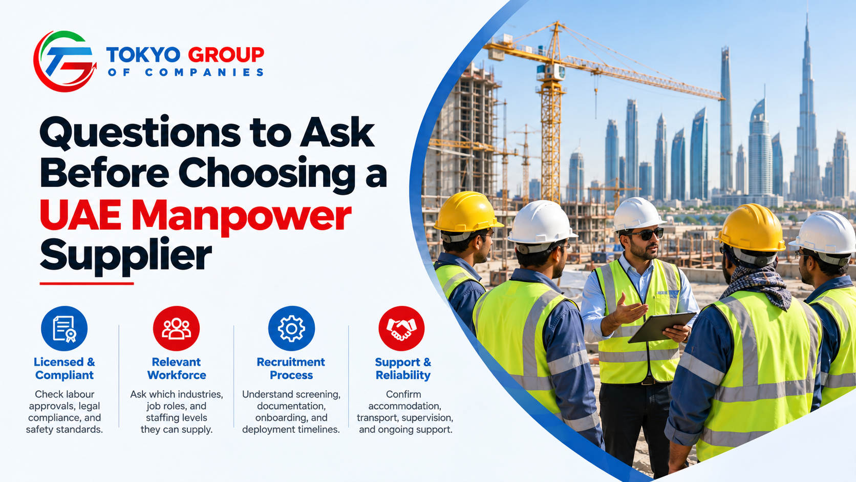 Business team discussing questions to ask a manpower supply company in UAE