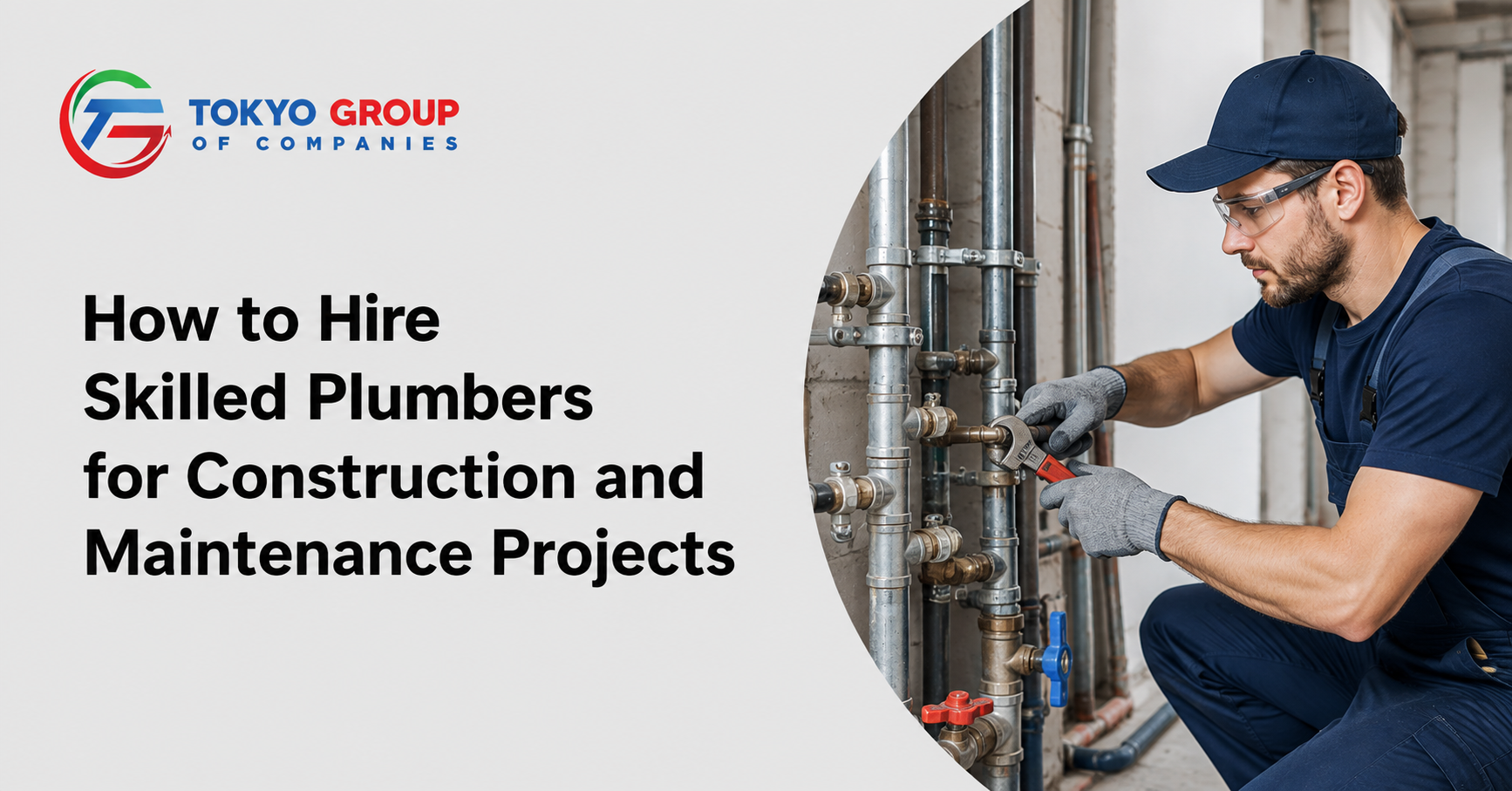 Skilled plumbers working on a construction project in Dubai
